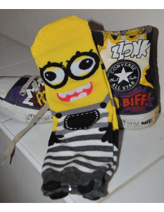 Chaussettes Minion Rayures Gris