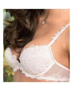 soutien gorge Coque plongeante dentelle  lise charmel Blanc