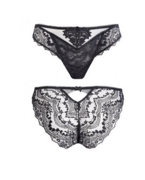 slip noir dentelle lise charmel cristal d'art fin de série