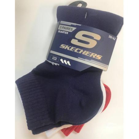 3 paires de quarter Sketchers Coton homme
