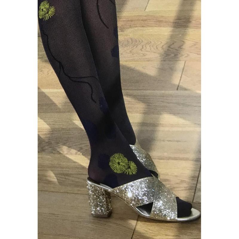 chaussettes lycra opaque Feux d'artifice gris Berthe aux grands Pieds