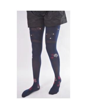 collant opaque fantaisie marine Berthe aux grands Pieds feux d'artifices
