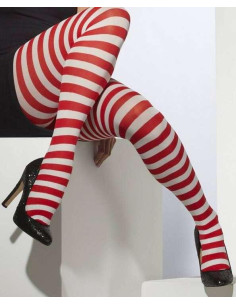 Collant Leg Avenue Rayures Rouges et blanches