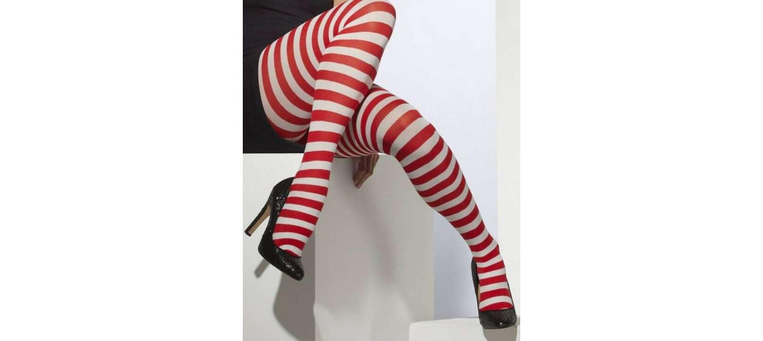 Collant Leg Avenue Rayures Rouges et blanches