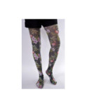 collant opaque imprimé Flamant roses et fleurs