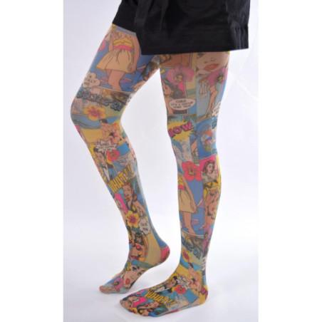 Collant opaque Imprimé Bande dessinée Vintage Flirt