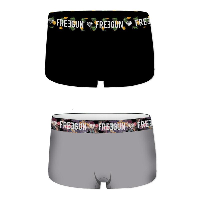 Lot de 2 Boxers  Coton bio  Femme Freegun uni