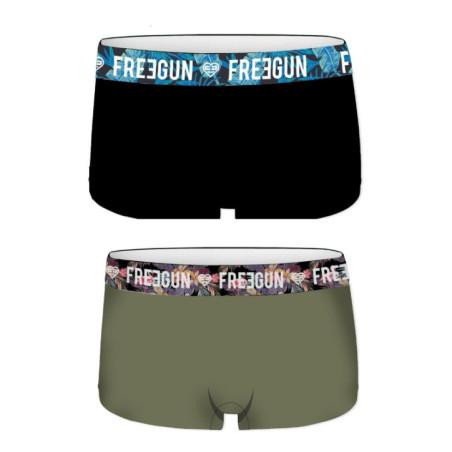 Lot de 2 Boxers  Coton bio  Femme Freegun uni