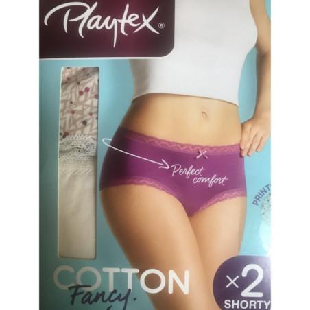 Lot De 2 Shorty Cotton Fancy Playtex