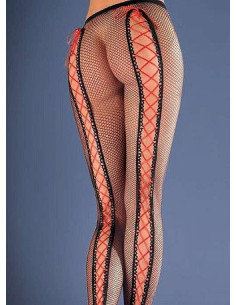Collant resille à laçage rouge Gabriella 