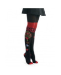 Collant Hiver Montaka Fil de Joie noir fleurie