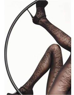 Collant semi dentelle Doré-Doré