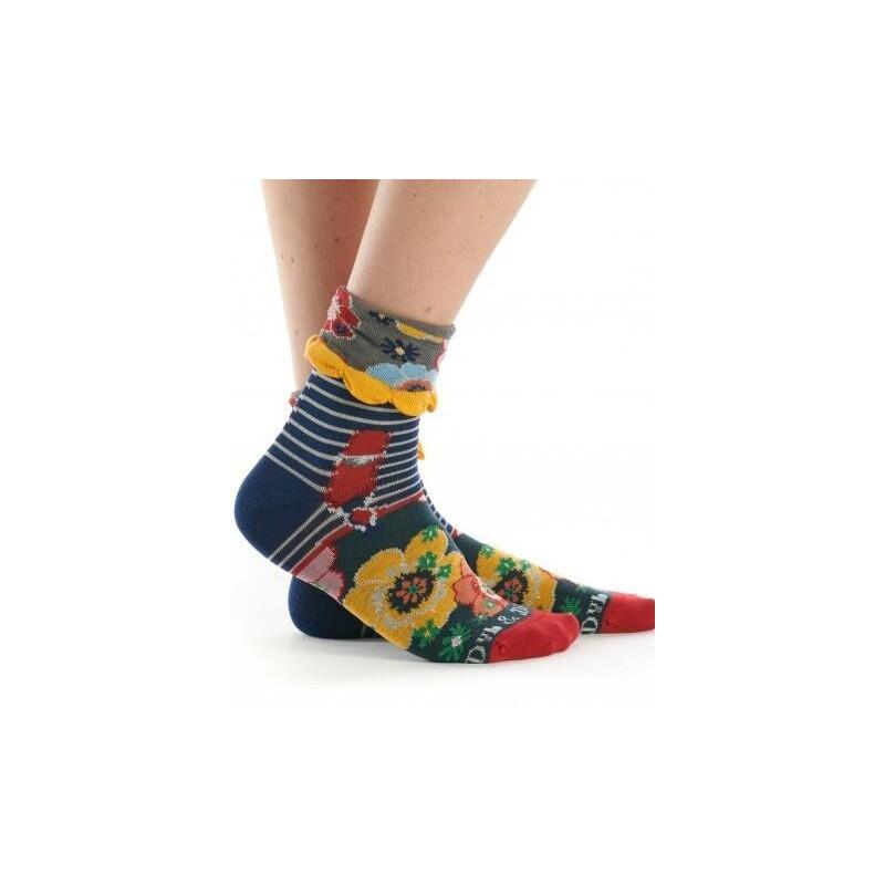 Chaussettes Revers Dub et Drino Vintage rayures Fleuries