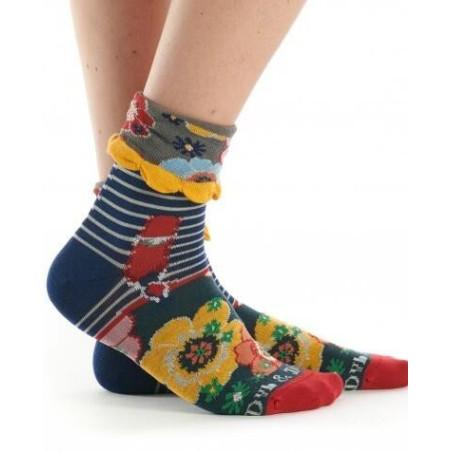 Chaussettes-revers-souples-fleuries-Dub-et-Drino-Rayures-vintage-drin557