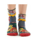 Chaussettes Revers Dub et Drino Vintage rayures Fleuries