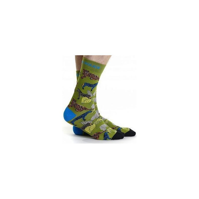 Chaussette Ruban Rouge Savane Zèbre et léopard