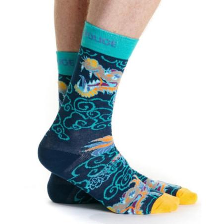 Chaussettes-Dragon-Bleues-Ruban-rouges- Rubah10