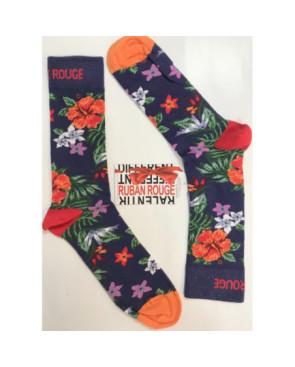 Chaussettes ruban rouge orchidées