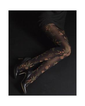 Collant opaque Noir Fleurs D'oranger