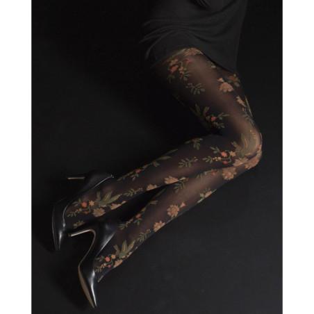Collant opaque Noir Fleurs D'oranger