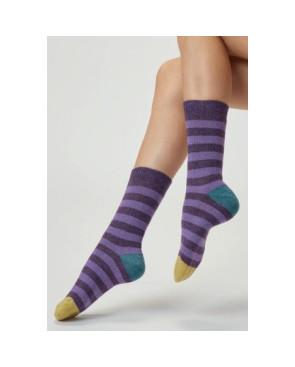 Chaussettes laine et soie rayures fantaisie San Giacomo