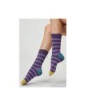 Chaussettes laine et soie rayures fantaisie San Giacomo