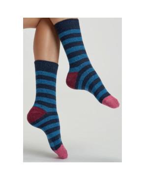 Chaussettes laine et soie San Giacomo à rayures