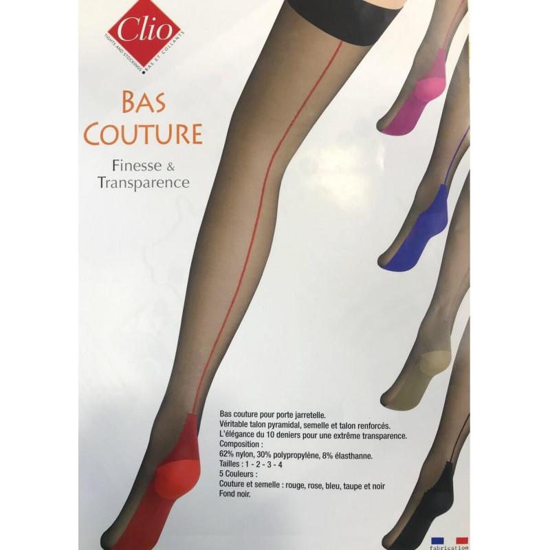 Bas Noir Porte Jarretelle Couture Clio