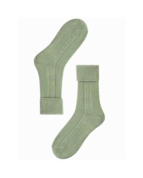 Chaussettes laine et cachemire vert Le Bourget
