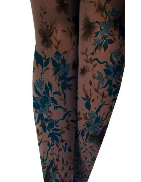 collant brunette fleuri