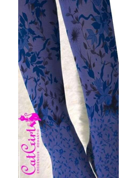 Collant bleuets imprimé fleuri