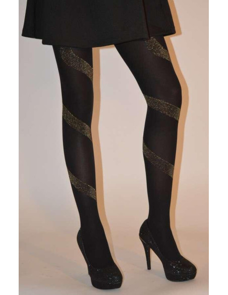 Collant spirale lurex festif argenté av