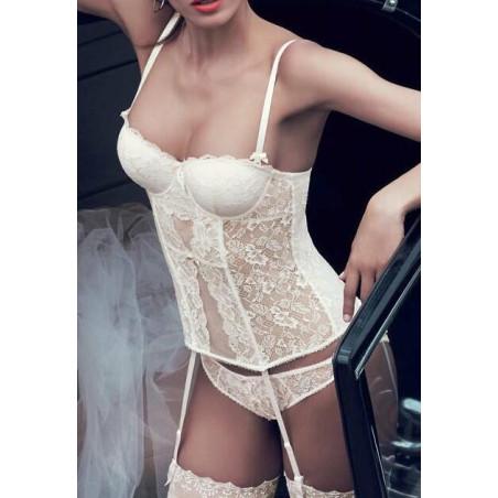 Guêpière Aubade Dentelle nacre mariage
