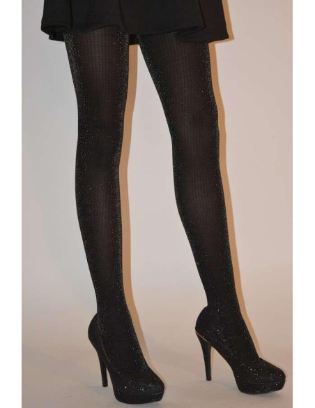 Collant Rayures Lurex Opaque