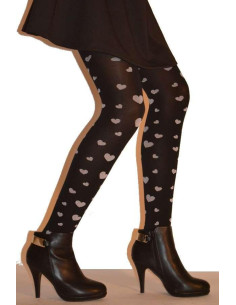 Collant De coeurs Noir et blancs