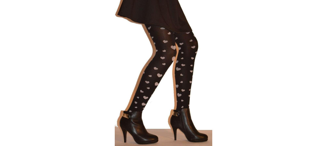 Collant De coeurs Noir et blancs