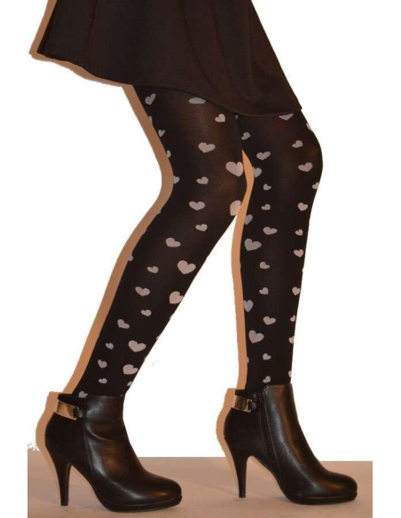 Collant De coeurs Noir et blancs