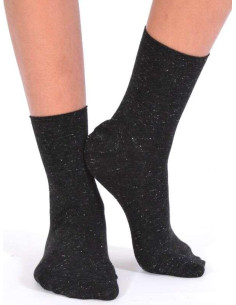 Chaussettes bord roulée coton lurex Brillant