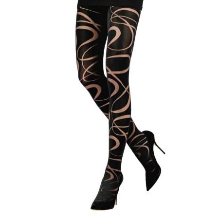 collant opaque Zig Zag Graf Emilio Cavallini noir