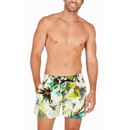 Short de bain Hom Savannah Kaki imprimé