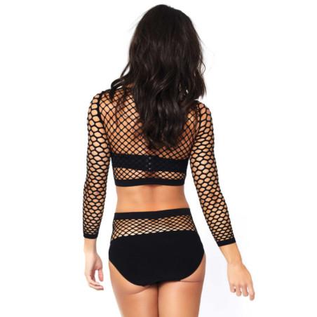 Ensemble Top et culotte résille Leg Avenue