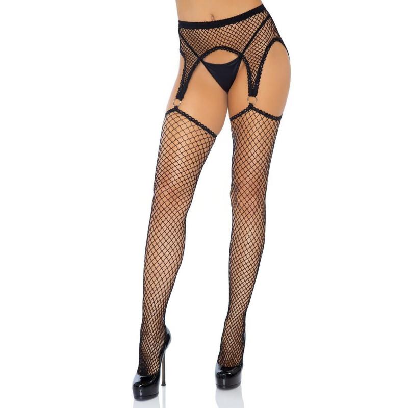 Collant Maille Filet façon Porte Jarretelles