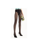 Collant noir fin rayures verticales Fiore