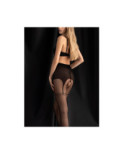 Collant Noir Effet Porte jarretelle Ouvert Fiore