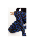 Collant Retro Blue noir losanges Cobalt