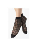 Chaussettes Fines Noires à carreaux chics Lurex