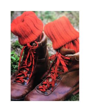 chaussettes de randonnée laine cotelée rouge