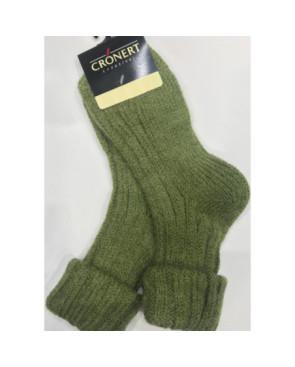 Chaussettes bien chaudes en laine authentique vert