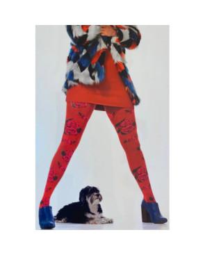 Collant coton bio Cronert orange roses Fleuris