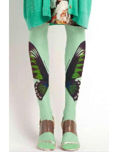 Collant Imprimé Papillon Gaze Vert